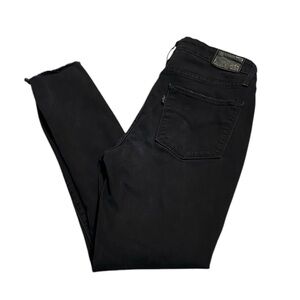 LEVI’S black distressed 721 high rise skinny jeans